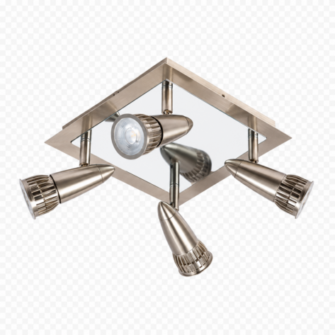 R-Line Bris Firkantet Taklampe 4x6W GU10 WD Børstet Stål