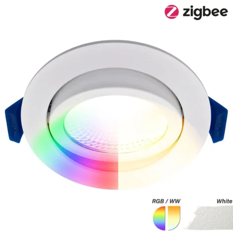 EcoDim Zigbee RGBWW Downlight Hvit IP54 6W 2700–6000K